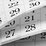 Calendar fragment with half-opened sheets in different angles